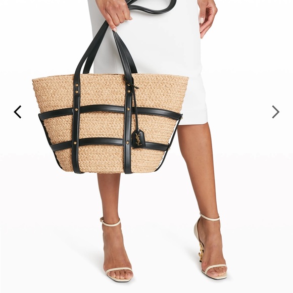 YSL Caged Raffia Tote - Picture 10 of 12